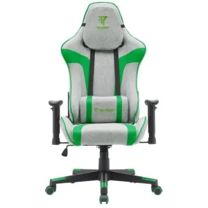 Tempest Conquer Silla Gaming Gris/Verde Tela Transpirable